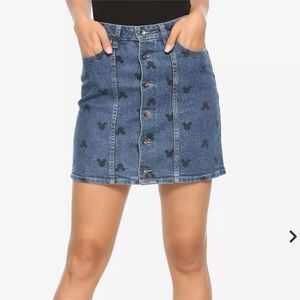 Denim Button-Front Skirt Mickey Mouse